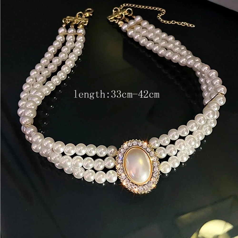 Victorian Gold Cameo Clasp Pearl Choker - Picture 3 of 7